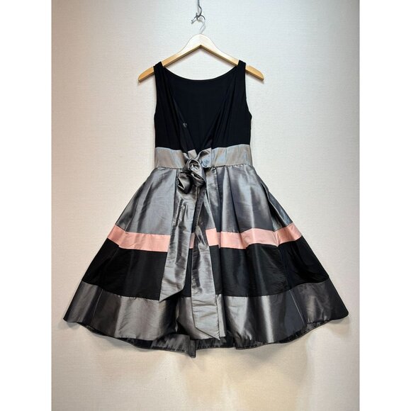 S.L. Fashions Womens Fit & Flare Party Dress Size 6 Black Metallic Sleeveless - Picture 9 of 13